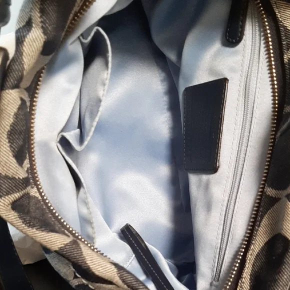 Coach Signature Denim Navy Shoulder Bag - Picture 11 of 14